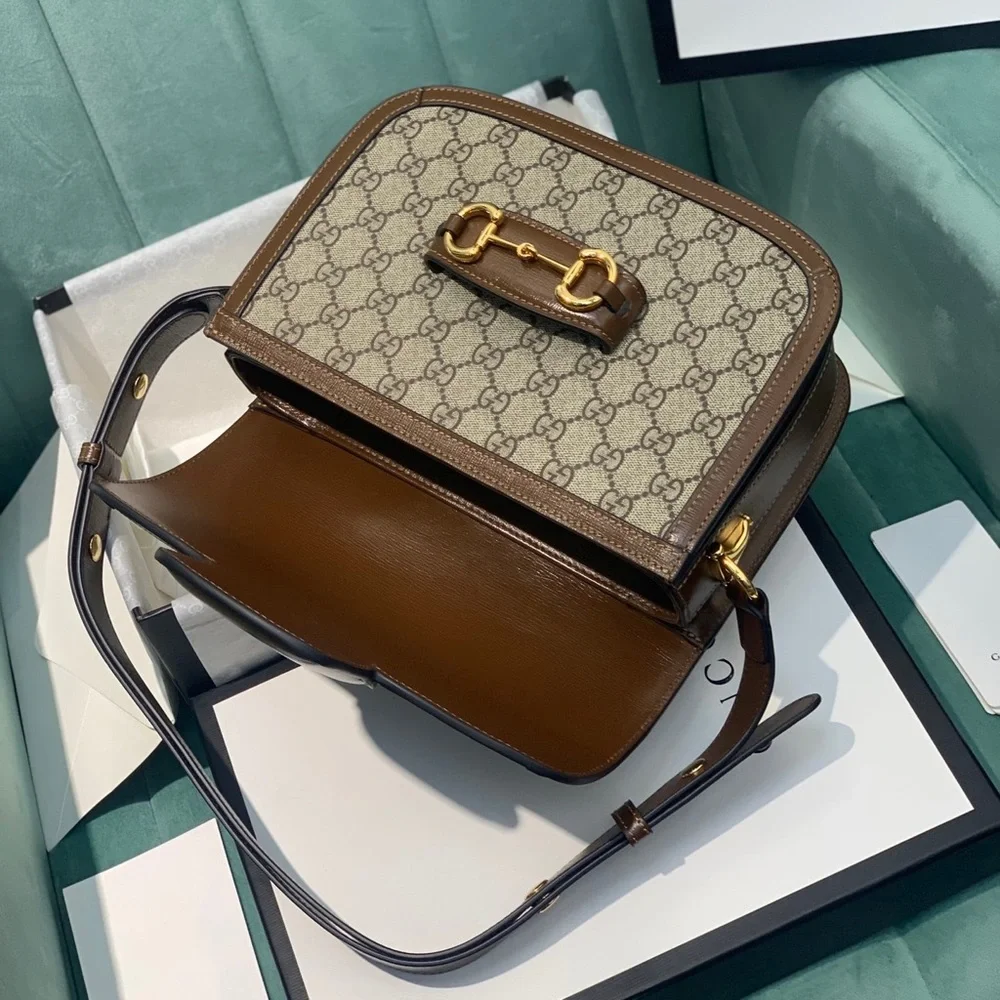👑Gucci Horsebit 1955 Brown Shoulder Bag - Picture 6 of 13